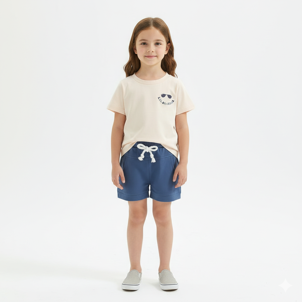 Cute Glasses T-Shirt with Blue Nicker