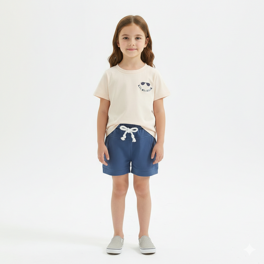 Cute Glasses T-Shirt with Blue Nicker