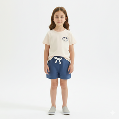 Cute Glasses T-Shirt with Blue Nicker