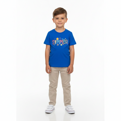 Summer Blue T-Shirt with Grey Jeans